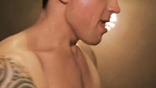 Alex Tanner drooling as thick cock slaps his face