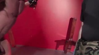 MuscleJockBound.com - Dire Callahan uses clothespins and crop on Pain