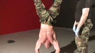 MuscleJockBound.com - Derek Pain winces from nut slaps and tugs