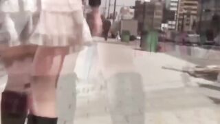 Cam follows everywhere cute Asian bums jiggle in sight