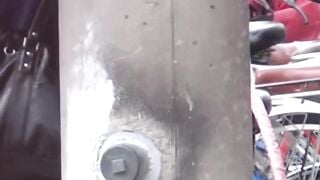 Sweaty Japanese schoolgirl rides bike and soaks seat with her juice