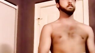 Young amateur moans as hand milks his leaking dick