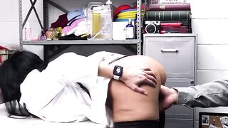 Fingering and fucking busty thief milf doctor in the backoffice