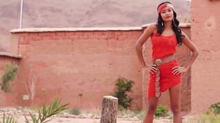Cowgirl Putri Cinta is Showing Off Her Small Vagina Outdoors The Cabin