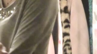 Voyeur spies Asian hottie rubbing slick sensitive cunt
