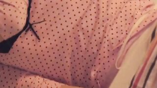Japanese hottie solo drills tight pink cunt for loud fun