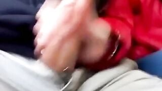 Public Bus Handjob with Amateur Babe