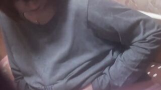 Hot Asian babe fingers herself while teasing big soft boobs
