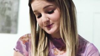 Thick priest anoints Eliza Eves wicked face with sacred seed