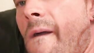 Rough stud blasts jizz after furious masturbation