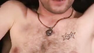 Rough stud blasts jizz after furious masturbation