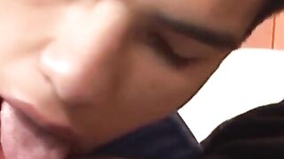 Twink gets blown then takes rough bareback anal pounding