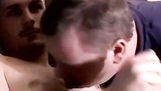 JoeSchmoeXXX.com - Young amateur jerks off and fills fat mature man's mouth with hot