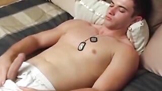 MilitaryHunk.com - Handsome young soldier shows off his asshole while jerking off wit