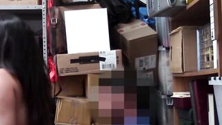 ShopliftersPunished.com - Horny crook Luna Leve plays dildo in front of Tommy Gunn af