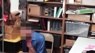 ShopliftersPunished.com - Horny crook Luna Leve plays dildo in front of Tommy Gunn af