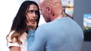 Stepdads rod swells seeing Kiarra Kais full tits and bushy slit