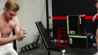 Gym rats  Ashton Silvers and Kyle Fletcher fuck spontaneously