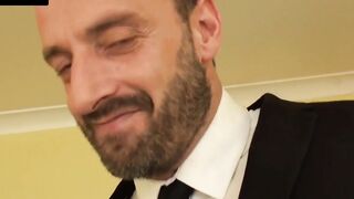 Brunette Mea Melone uses a vibrator while being anal fucked