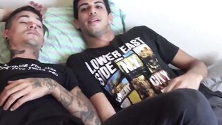 Latinos Kendro and Ivan savor every inch of my giant boner
