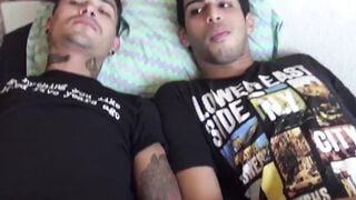 Latinos Kendro and Ivan savor every inch of my giant boner