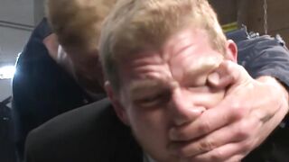 Cocky businessman Alex Adams endures steel hard cock of Adam Herst