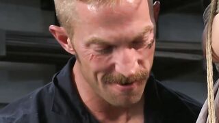 Cocky businessman Alex Adams endures steel hard cock of Adam Herst