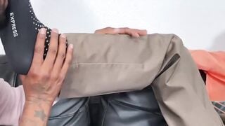 Black businessman feet worshipped then foot fucked