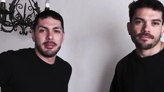 Hairy Harry Star and Eze Bugli throat videographer's wet dick