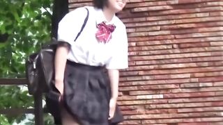 Japanese teen girls pee all over the place