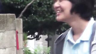 Naughty schoolgirls are peeing outside after school let out