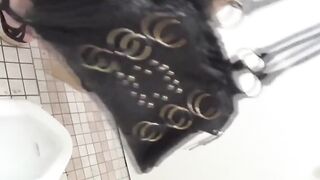 Pervy video of Japanese girls peeing in public restrooms