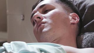 Tristan Hunter wakes with Zak Bishops mouth sucking his cock