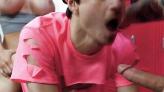 Must Watch this Threesome anal in the gym