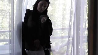 Stepson Spies on Masturbating Milf Through Window