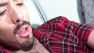 Cum hungry Maxx gobbles my dick while I pull his hair