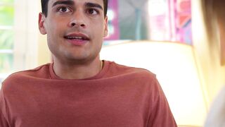 Stunning stepmom Ella Reese teaches innocent stepson how to fuck