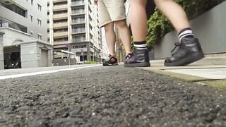 Shy girl urgently needs to pee so friend films her outdoors