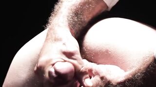 Felix Kamp slides glass dildo deep into Lane Coltens tight ass