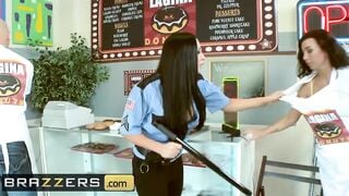 Brazzers - Long Tit Cop Audrey Bitoni wants two Donnuts with a Hugest Penis