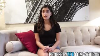 PropertySex - sexy 19 year old four months behind on rent fucks her landlord