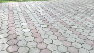 Student caught into the park! She walks with the ass plug and fucks herself with a toy! - CreamySofy