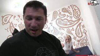 Blonde college women with natural boobies fucks with the cleaning bro