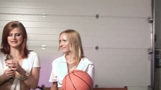 Goddess girls have fun having fun basketball when studs come to pounded