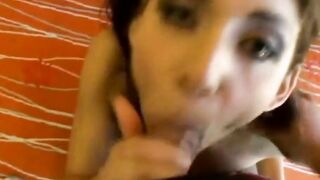 Dick blowing 18 yo whore plowed into point of view