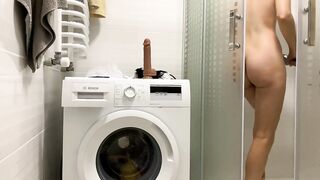 Russian eighteen masturbating with vibrator inside the toilet while no 1 sees