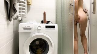 Russian eighteen masturbating with vibrator inside the toilet while no 1 sees