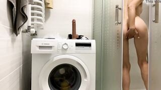 Russian eighteen masturbating with vibrator inside the toilet while no 1 sees