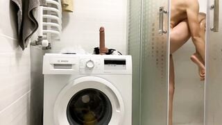 Russian eighteen masturbating with vibrator inside the toilet while no 1 sees