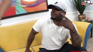 Petite Black skank with tiny titties pick up from a big black cock
